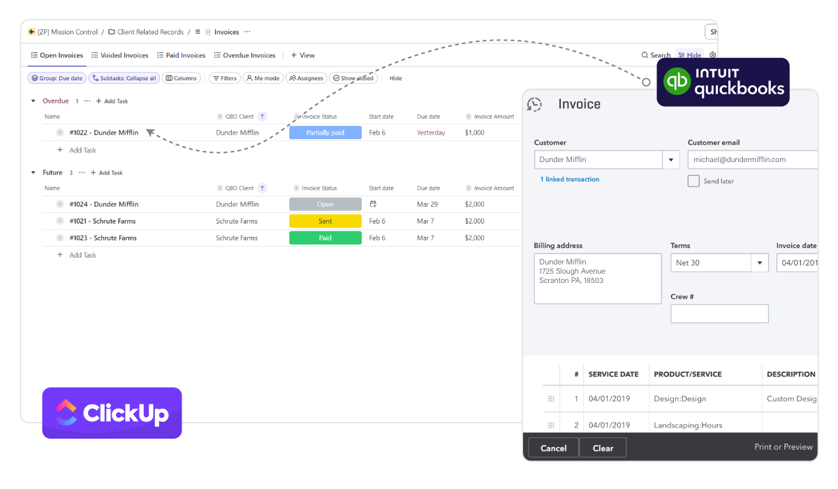 ClickUp & Quickbooks Integration