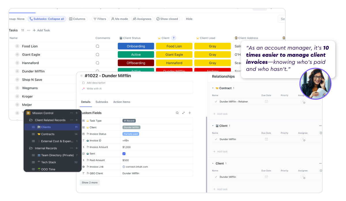 Connecting Invoices to Clients in ClickUp
